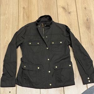 J.Crew Black Field Jacket with Gold Accents